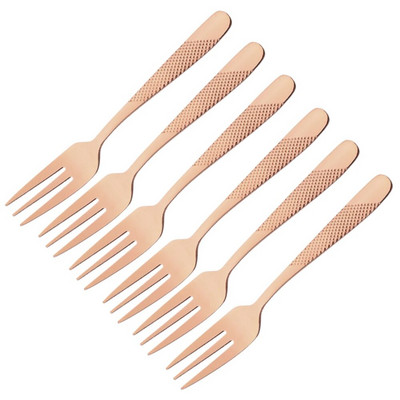 6 vnt. sidabrinių šakučių rinkinys arbatos pyrago užkandžių šakutės stalo reikmenys auksiniai nerūdijančio plieno stalo reikmenys desertinių vaisių šakučių stalo reikmenų rinkinys