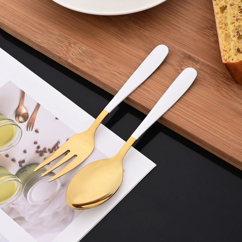 6 vnt. sidabrinių šakučių rinkinys arbatos pyrago užkandžių šakutės stalo reikmenys auksiniai nerūdijančio plieno stalo reikmenys desertinių vaisių šakučių stalo reikmenų rinkinys