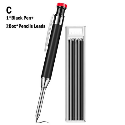 Μεταλλικό Σετ μολυβιών μασίφ ξυλουργού για μαρκαδόρο βαθιάς τρύπας με οπές επαναπλήρωσης εργαλείο σήμανσης ξυλουργικά μηχανικά μολύβια βαθιάς τρύπας