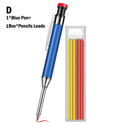 Μεταλλικό Σετ μολυβιών μασίφ ξυλουργού για μαρκαδόρο βαθιάς τρύπας με οπές επαναπλήρωσης εργαλείο σήμανσης ξυλουργικά μηχανικά μολύβια βαθιάς τρύπας
