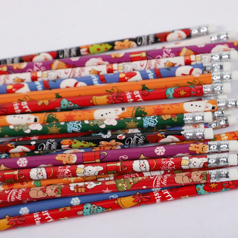 24 gab. Ziemassvētku Helovīna Lieldienu ballītes dāvanas HB zīmuļi bērniem dzimšanas dienas svinībās, skolas kancelejas preces, balvas Pinata pildvielas