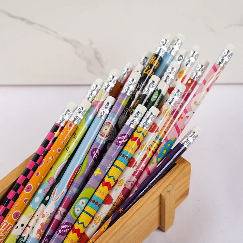 24 tk Easter Rabbit Egg HB kirjutuspliiatsid lastele Sünnipäevapeo soodustused Tagasi kooli kingitus Jõulud lihavõttepidu Pinata kott