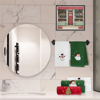 2023 Πρωτοχρονιάτικη πετσέτα Κλασική μασίφ Χριστουγεννιάτικο Δέντρο/Χιονάνθρωπος/Αγιος Βασίλης Κέντημα Πετσέτες μπάνιου 45x30 εκ. Χριστουγεννιάτικες πετσέτες χεριών