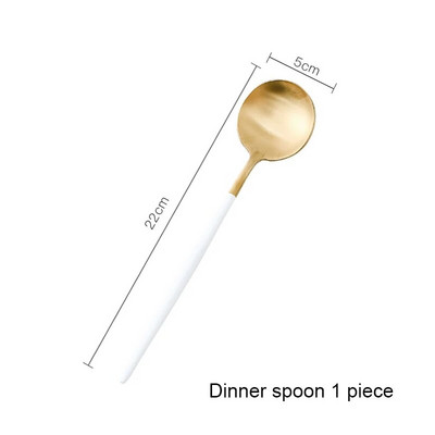 Matinis baltas auksas 18/10 nerūdijančio plieno Prabangūs stalo įrankiai Stalo reikmenys Peilis Kavos šaukštas Šakutė Valgomojo lazdelės Stalo reikmenų rinkinys Galima plauti indaplovėje