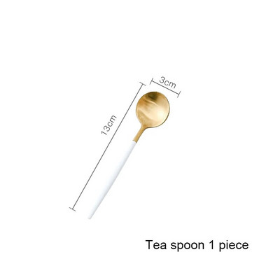 Matinis baltas auksas 18/10 nerūdijančio plieno Prabangūs stalo įrankiai Stalo reikmenys Peilis Kavos šaukštas Šakutė Valgomojo lazdelės Stalo reikmenų rinkinys Galima plauti indaplovėje