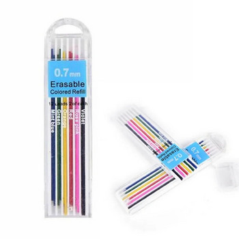 Кутия от 12 бр. 0,7 mm цветен механичен молив за пълнене на олово Изтриваем студентски стационарен специален цветен механичен молив Core