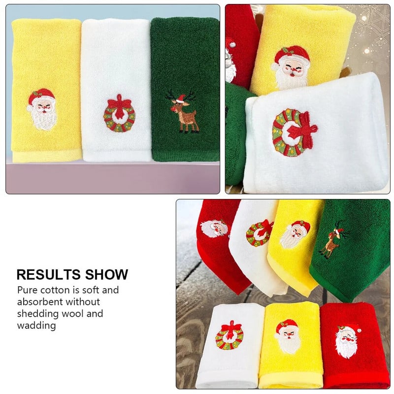 2vnt Kalėdinis veido rankšluostis Kalėdų rašto rankšluostis Kalėdinis veido prausimo rankšluostis