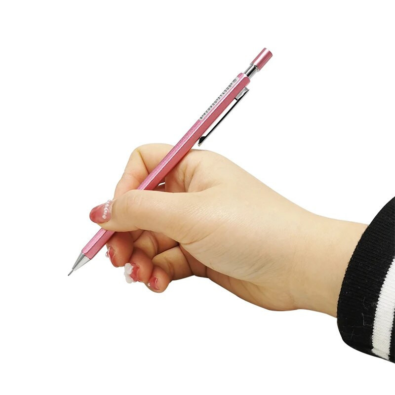 1 gab. Mehāniskais zīmulis Pilnmetāla mehānisks zīmulis vienkrāsains Vienkārša sešstūra forma Laba satvēriena skolēni