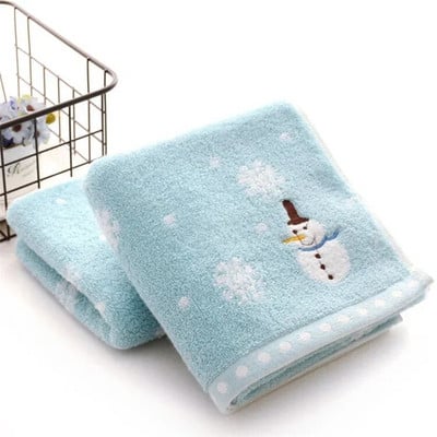 Χριστουγεννιάτικη πετσέτα προσώπου χεριών για παιδιά 100% βαμβακερό ύφασμα πλυσίματος χιονάνθρωπος Πετσέτες σπιτιού Πετσέτες μπάνιου Πρωτοχρονιάτικο χριστουγεννιάτικο δώρο