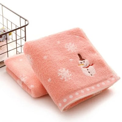 Χριστουγεννιάτικη πετσέτα προσώπου χεριών για παιδιά 100% βαμβακερό ύφασμα πλυσίματος χιονάνθρωπος Πετσέτες σπιτιού Πετσέτες μπάνιου Πρωτοχρονιάτικο χριστουγεννιάτικο δώρο