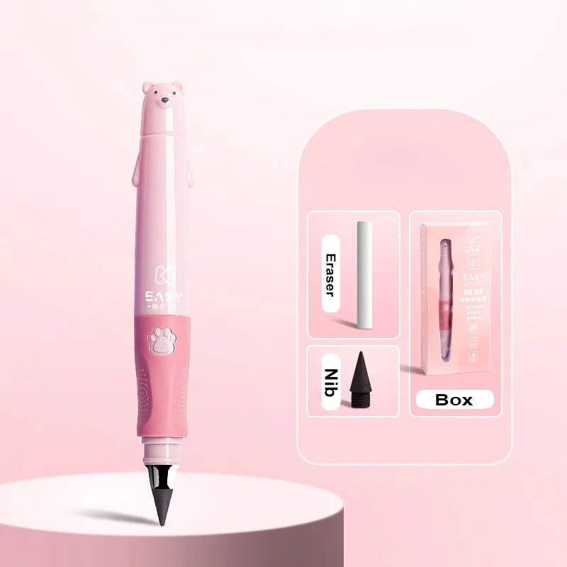 Bērniem krāsains neierobežots rakstīšanas mūžīgais zīmulis 0,5 mm bez tintes pildspalvas multfilmas lāču krāsošanas piederumi, jaunums kancelejas piederumu skola