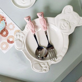 304 Nerūsējošā tērauda kafijas karote arbūzs saldējums karote tējas karote deserta karote dakša bērniem radošs galda piederumu komplekts