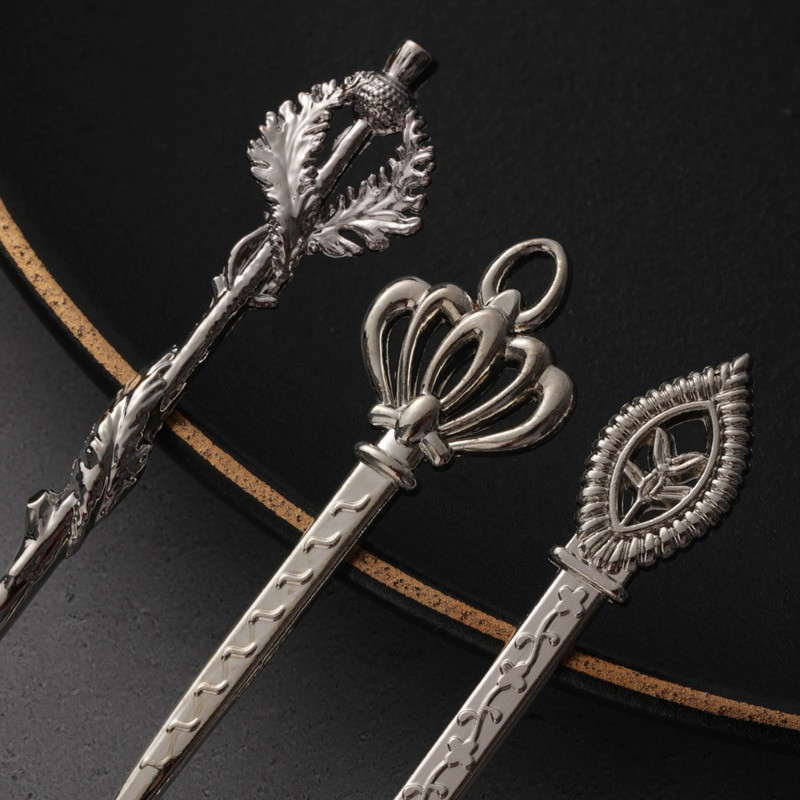 Eiropas stila galma trauki 6 komplekti karaliskā stila metāla cirsts augļu dakša vintage kafijas karote deserta galds dekoratīvā karote