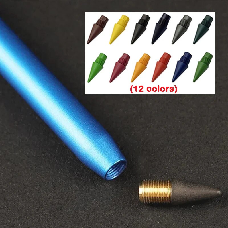 13 gab. Metāla mūžīgais zīmulis skices rīks 12 krāsu uzgaļi Skolas mākslas glezna Krāsains beztintes zīmulis Neierobežots rakstīšanas skaits, jauki piederumi