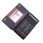 12 vnt / LOT Piešimo pieštukų rinkinys 2H-8B Grafito pieštukai mokyklai Metalinėje dėžutėje supakuoti Kanceliarinės prekės Meno reikmenys mokyklinės prekės