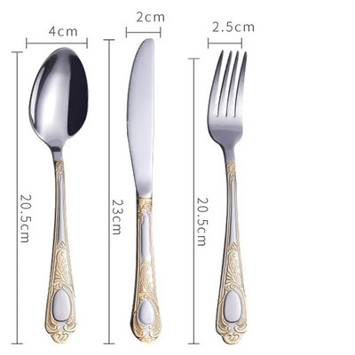 Nerūdijančio plieno indų rinkiniai Aukštos kokybės peilių šakutės ir šaukštai Stalo įrankių rinkiniai Paauksuoti gėlių raštai stalo reikmenys Dropship