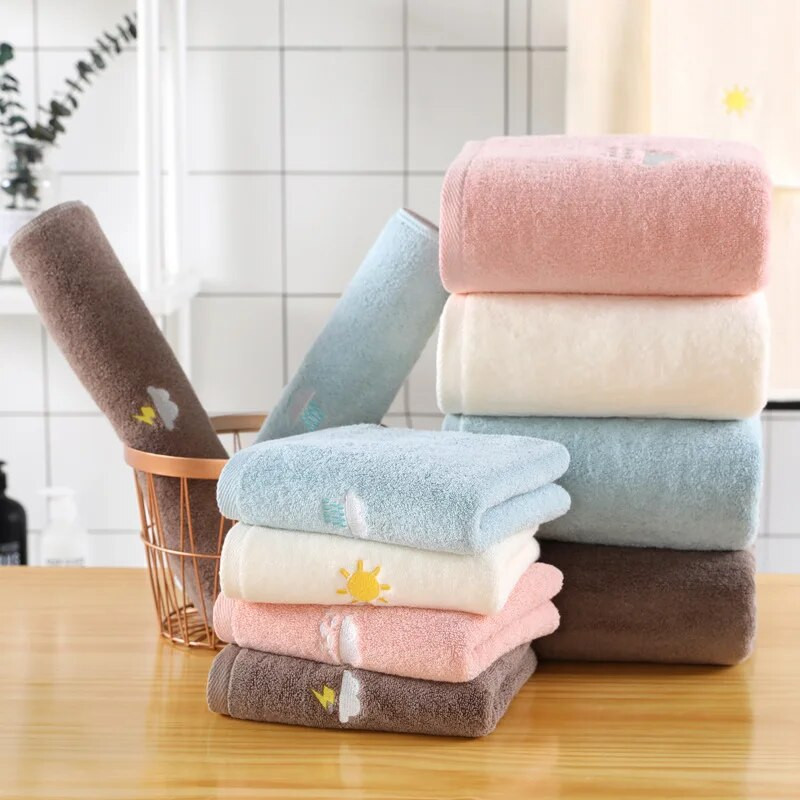 Aukščiausios kokybės 100 % medvilnės rankšluosčių rinkinys suaugusiems poroms – storas, išsiuvinėtas ir paprasta dovana