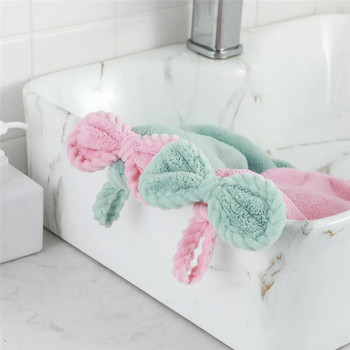 Coral Velvet Bowknot Μαλακές πετσέτες χεριών Μπάνιου Παχυμένες πετσέτες μικροϊνών απορροφητικά κουρέλια καθαρισμού Πανιά κουζίνας για το σπίτι
