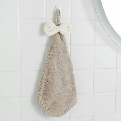 Coral Velvet Bowknot Μαλακές πετσέτες χεριών Μπάνιου Παχυμένες πετσέτες μικροϊνών απορροφητικά κουρέλια καθαρισμού Πανιά κουζίνας για το σπίτι