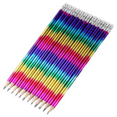 12 gab Kawaii Rainbow koka zīmulis ar dzēšgumiju dāvanu zīmuļu asināmais Kids HB zīmuļi skiču zīmēšanas skolas kancelejas piederumi