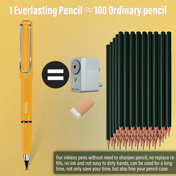 Нова технология Безкрайни моливи Без заточване Вечни моливи Без мастило Kawaii Неограничени химикалки Училищни канцеларски материали