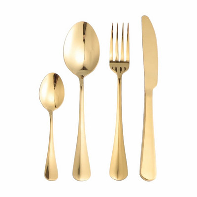 4Gb Baltā zelta nerūsējošā tērauda galda piederumu komplekts pusdienu trauku komplekts vakariņu galda piederumu komplekts ceļojumu dakšiņas naži karotes komplekts sudraba trauki