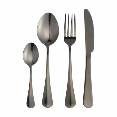 4Gb Baltā zelta nerūsējošā tērauda galda piederumu komplekts pusdienu trauku komplekts vakariņu galda piederumu komplekts ceļojumu dakšiņas naži karotes komplekts sudraba trauki