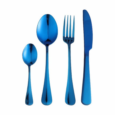 4Gb Baltā zelta nerūsējošā tērauda galda piederumu komplekts pusdienu trauku komplekts vakariņu galda piederumu komplekts ceļojumu dakšiņas naži karotes komplekts sudraba trauki