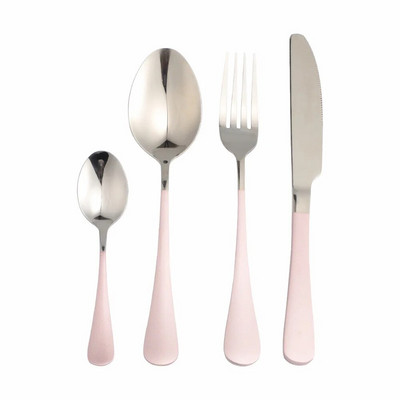 4Gb Baltā zelta nerūsējošā tērauda galda piederumu komplekts pusdienu trauku komplekts vakariņu galda piederumu komplekts ceļojumu dakšiņas naži karotes komplekts sudraba trauki