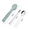 2/3 vnt. nerūdijančio plieno indų rinkinys Stalo reikmenų kempingo kelionių rinkiniai lazdelės Šakės Šaukštas Stalo įrankių dėklas Stalo reikmenų Indų rinkiniai