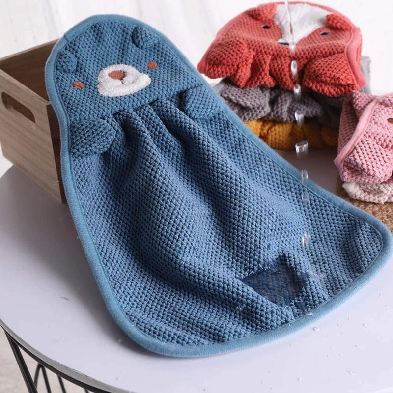 6PC Jauki multfilmu bērnu mikrošķiedras roku sauss dvielis bērniem Mīksts plīša audums uzsūcošs dvielis virtuves vannas istabas vannas salvete