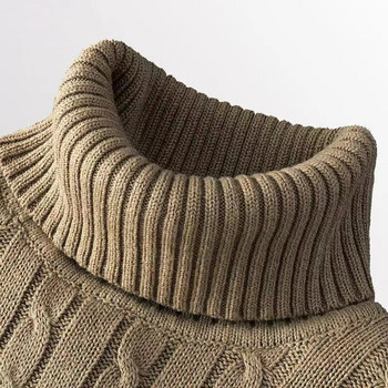 Φθινοπωρινό χειμωνιάτικο ζεστό πουλόβερ με ζιβάγκο Ανδρικό πλεκτό πουλόβερ με ρολό περιστασιακό πλεκτό πουλόβερ Keep Warm ανδρικό πλεκτό μάλλινο πουλόβερ