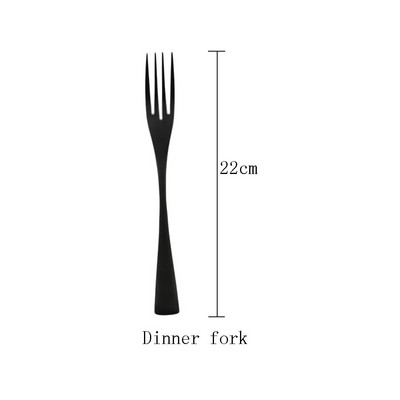 1db Fekete Evőeszközök Szállodai Étterem Picnic Trip Hordozható evőeszközök Rozsdamentes acél fém étkészlet Konyhai étkészlet