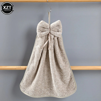 Jauni Bowknot Coral Velvet roku dvieļi virtuvei vannas istabai mikrošķiedras mīkstas, ātri žūstošas, absorbējošas tīrīšanas lupatiņas mājas frotē dvieļiem