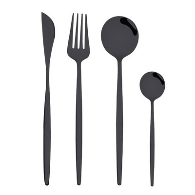 4 tk sööginõude komplekt roostevabast terasest nuga kahvel lusikas söögiriistade komplekt Gold Western lauanõude köögihõbeda komplekt söögiriistade komplekt