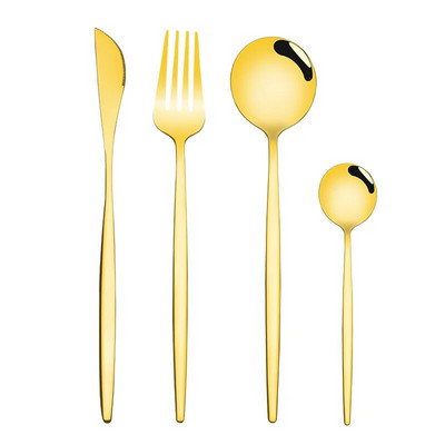 4 tk sööginõude komplekt roostevabast terasest nuga kahvel lusikas söögiriistade komplekt Gold Western lauanõude köögihõbeda komplekt söögiriistade komplekt