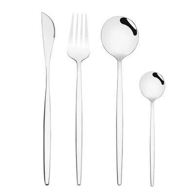 4 tk sööginõude komplekt roostevabast terasest nuga kahvel lusikas söögiriistade komplekt Gold Western lauanõude köögihõbeda komplekt söögiriistade komplekt