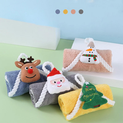 Нов Navidad Xmas Кърпа за ръце Коледен декор Червен Дядо Коледа Нова година 2022 Подарък Домашна баня Измиване на ръце Хавлиена кърпа Мъж Жена