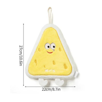 Kawaii Cartoon rankšluostis Koralinis aksominis rankų audinys Vandenį sugeriantis Minkštas vonios rankšluostis Skrudintos formos virtuvės vonios kambarys 핸드타올