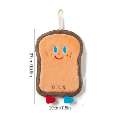 Kawaii Cartoon rankšluostis Koralinis aksominis rankų audinys Vandenį sugeriantis Minkštas vonios rankšluostis Skrudintos formos virtuvės vonios kambarys 핸드타올