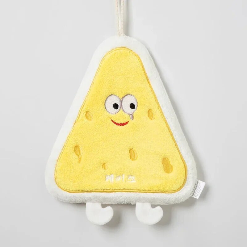 Kawaii Cartoon rankšluostis Koralinis aksominis rankų audinys Vandenį sugeriantis Minkštas vonios rankšluostis Skrudintos formos virtuvės vonios kambarys 핸드타올