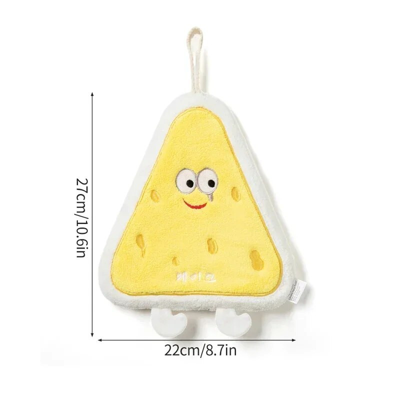 Kawaii Cartoon rankšluostis Koralinis aksominis rankų audinys Vandenį sugeriantis Minkštas vonios rankšluostis Skrudintos formos virtuvės vonios kambarys 핸드타올