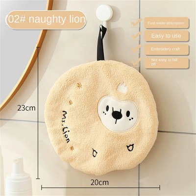 Jauns piekarināms roku dvielis, ātri žūstošs virtuves koraļļu vilnas karikatūra kvadrātveida gudrs divslāņu roku dvielis