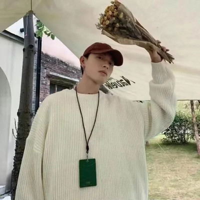 Masīvs svītrains džemperis vīriešiem rudens ziemas ikdienas džemperi ar garām piedurknēm ar O veida kakla izgriezumu Vīriešu vintage Universāli trikotāžas džemperi Eleganti topi