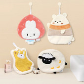 Karikatūra dzīvnieku roku dvielis, sabiezināts koraļļu vilnas ātri žūstošs bērnu kabatlakats mājas virtuvei vannas istabas tīrīšanas dvieļi