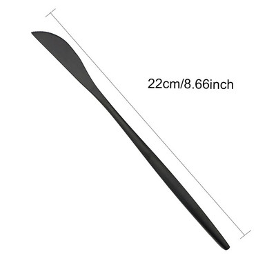 JANKNG Μαύρα ματ μαχαιροπίρουνα Σετ μαχαιροπίρουνα πιρούνι κουτάλια σετ δείπνου Ασημικά κουζίνας Επιτραπέζια σκεύη από ανοξείδωτο ατσάλι Σετ σερβίτσιου για φαγητό