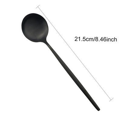 JANKNG Μαύρα ματ μαχαιροπίρουνα Σετ μαχαιροπίρουνα πιρούνι κουτάλια σετ δείπνου Ασημικά κουζίνας Επιτραπέζια σκεύη από ανοξείδωτο ατσάλι Σετ σερβίτσιου για φαγητό