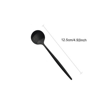 JANKNG Μαύρα ματ μαχαιροπίρουνα Σετ μαχαιροπίρουνα πιρούνι κουτάλια σετ δείπνου Ασημικά κουζίνας Επιτραπέζια σκεύη από ανοξείδωτο ατσάλι Σετ σερβίτσιου για φαγητό