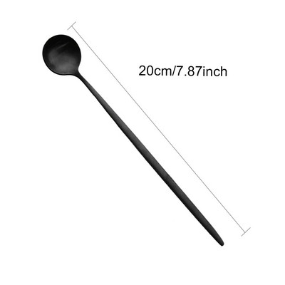 JANKNG Μαύρα ματ μαχαιροπίρουνα Σετ μαχαιροπίρουνα πιρούνι κουτάλια σετ δείπνου Ασημικά κουζίνας Επιτραπέζια σκεύη από ανοξείδωτο ατσάλι Σετ σερβίτσιου για φαγητό