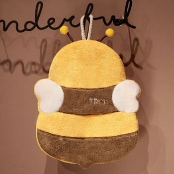 Кърпи за ръце с анимационна панда във формата на пчела Удебелена мека коралова кадифена супер абсорбираща сладка носна кърпа Кухненска висяща хавлиена кърпа